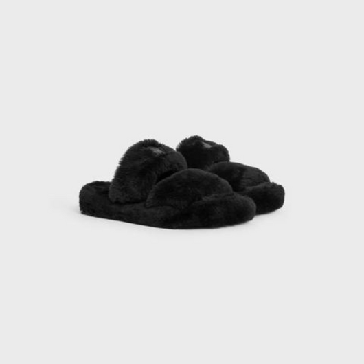 FUR SLIDES TRIOMPHE in SHEARLING