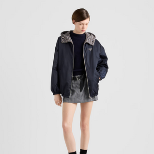 Re-Nylon blouson hooded jacket