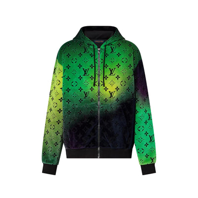 Monogram Zipped Velvet Hoodie