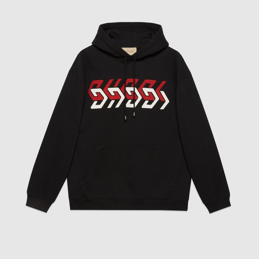 JERSEY SWEATSHIRT WITH GUCCI MIRROR PRINT