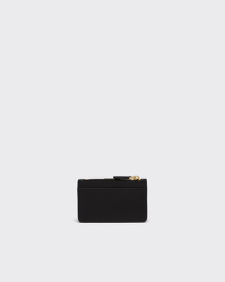 Saffiano and smooth leather card holder