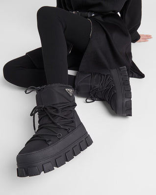 Nylon gabardine après-ski boots