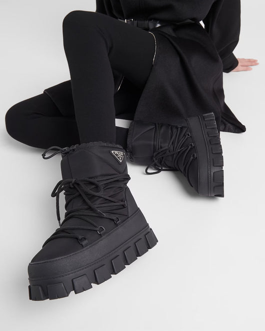 Nylon gabardine après-ski boots