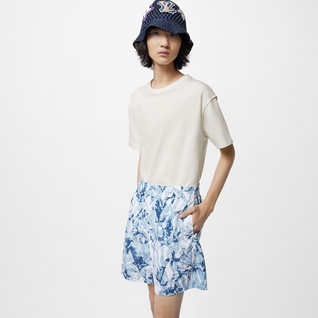 Printed Nylon Swim Shorts Dark Denim