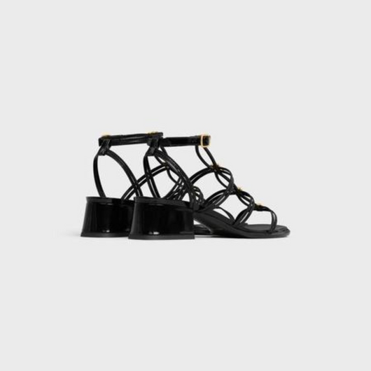 CLEMENCE MULTI TRIOMPHE SANDAL in GLOSSY CALFSKIN