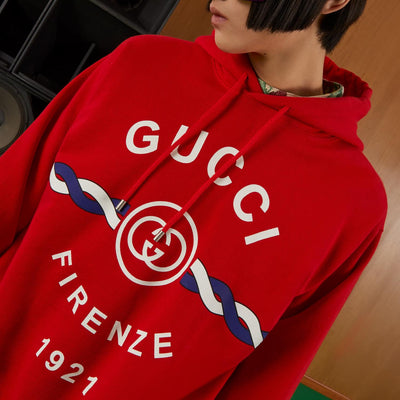 COTTON ‘GUCCI FIRENZE 1921’ HOODED SWEATSHIRT