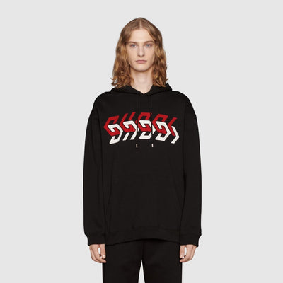 JERSEY SWEATSHIRT WITH GUCCI MIRROR PRINT