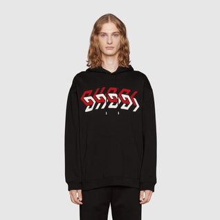JERSEY SWEATSHIRT WITH GUCCI MIRROR PRINT