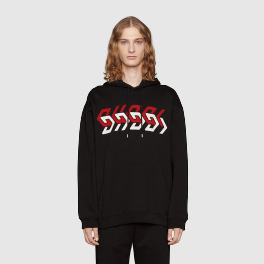 JERSEY SWEATSHIRT WITH GUCCI MIRROR PRINT