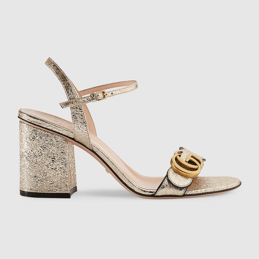Women's mid-heel sandal with Double G