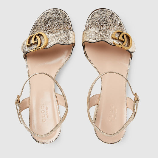 Women's mid-heel sandal with Double G