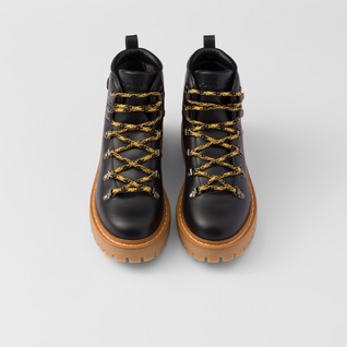 Leather laced booties