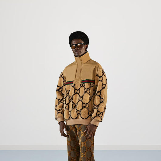 GG JACQUARD HALF-ZIP JACKET