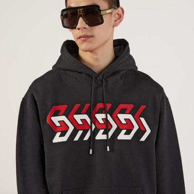 JERSEY SWEATSHIRT WITH GUCCI MIRROR PRINT
