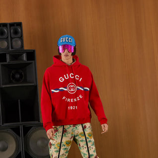 COTTON ‘GUCCI FIRENZE 1921’ HOODED SWEATSHIRT