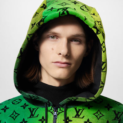 Monogram Zipped Velvet Hoodie