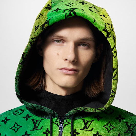 Monogram Zipped Velvet Hoodie