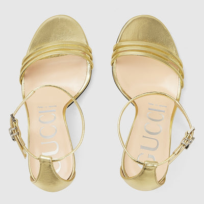 Women's heeled sandal with Double G
