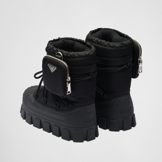 Re-Nylon gabardine après-ski boots with pouch