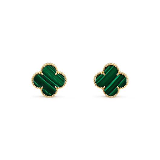 CLOVER MINI 9.5MM MALACHITE  EARRINGS