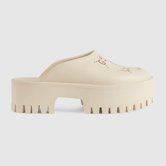 Women's platform sandal with perforated G