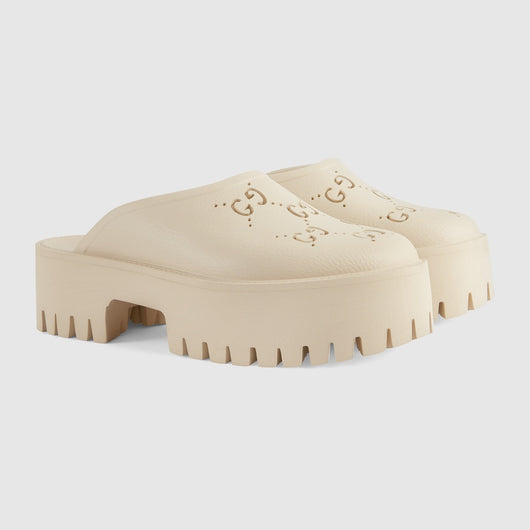 Women's platform sandal with perforated G