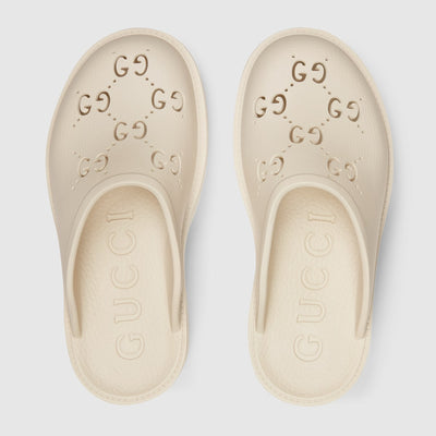 Women's platform sandal with perforated G