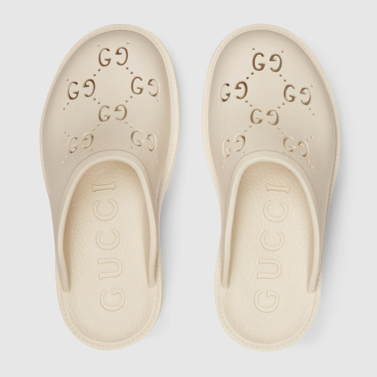Women's platform sandal with perforated G
