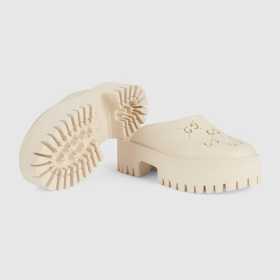 Women's platform sandal with perforated G