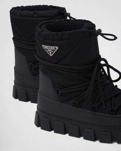 Nylon gabardine après-ski boots