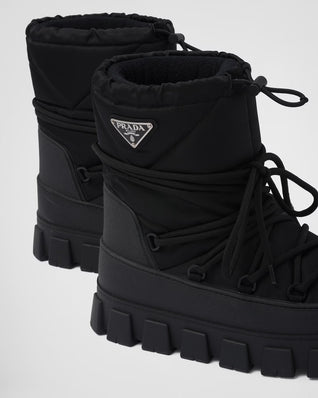 Nylon gabardine après-ski boots