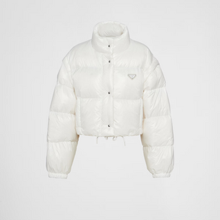 Re-Nylon cropped convertible down jacket