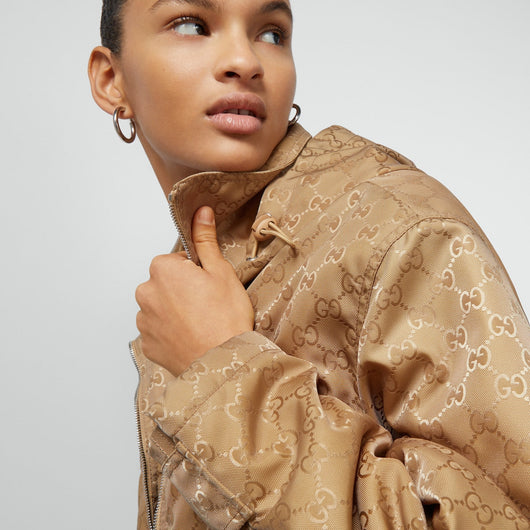 GG nylon canvas padded jacket
