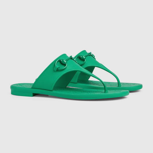 Women's thong rubber sandal with Horsebit