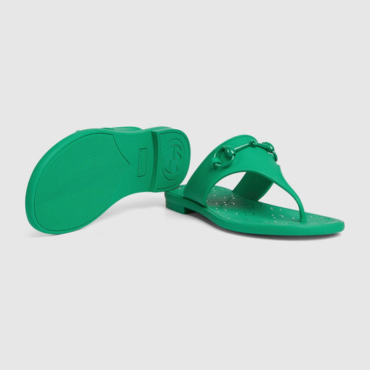 Women's thong rubber sandal with Horsebit