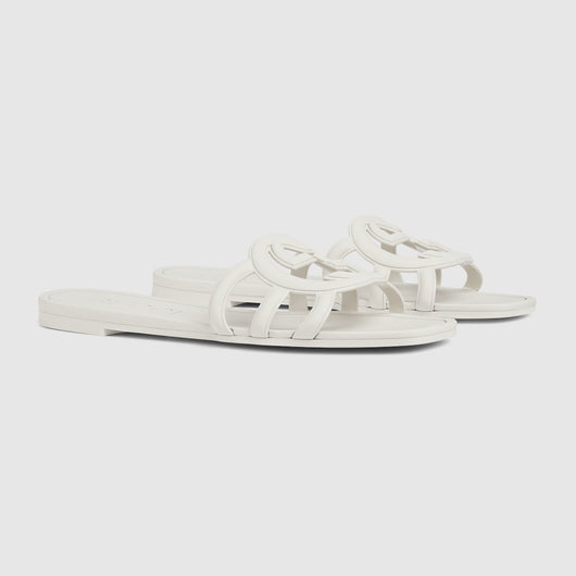 Women's Interlocking rubber G slide sandal
