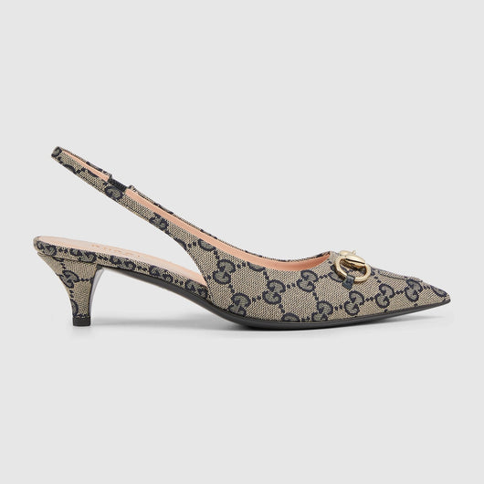 Women's Horsebit canvas slingback pump
