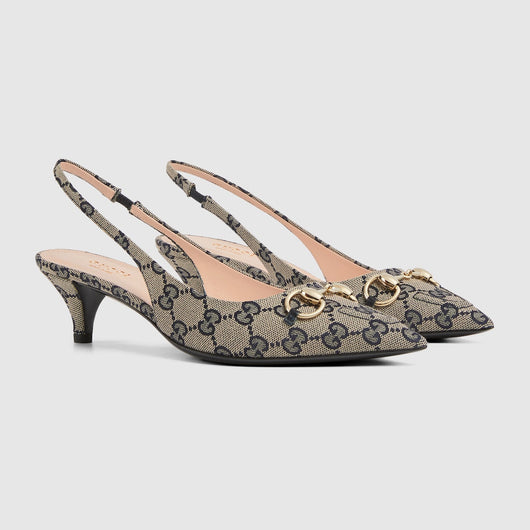 Women's Horsebit canvas slingback pump