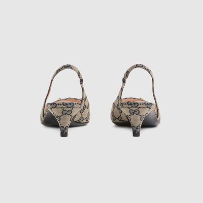 Women's Horsebit canvas slingback pump