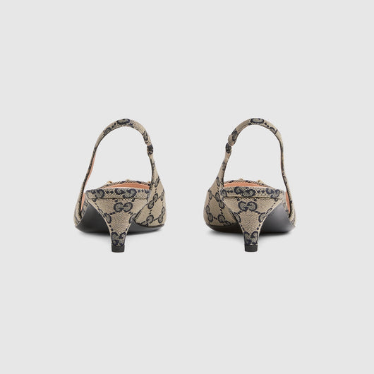Women's Horsebit canvas slingback pump