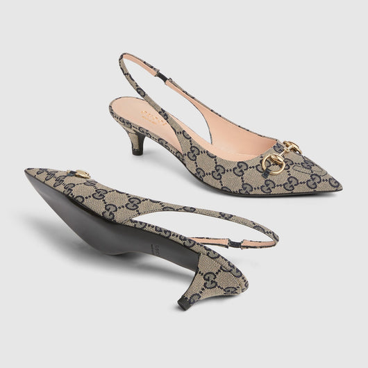 Women's Horsebit canvas slingback pump