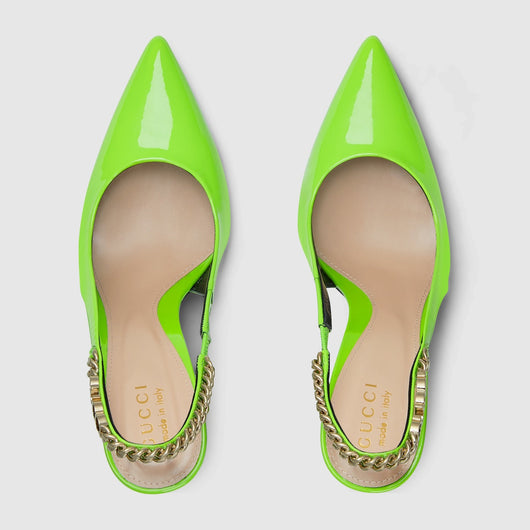 Signoria elastic slingback pump