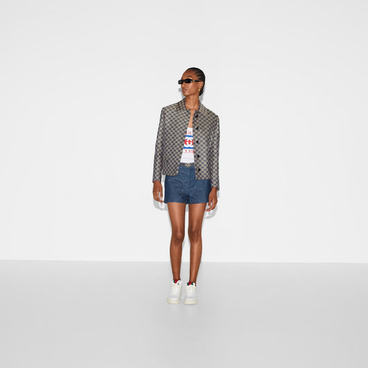 GG linen blend canvas jacket