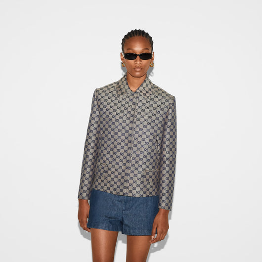 GG linen blend canvas jacket