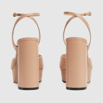 Platform leather sandal