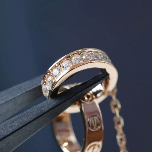 LOVE NECKLACE ROSE GOLD AND SILVER DIAMOND