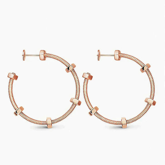 NUTS AND BOLTS PINK GOLD EARRINGS