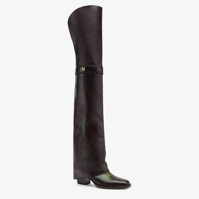 Square Toe Boots Burgundy