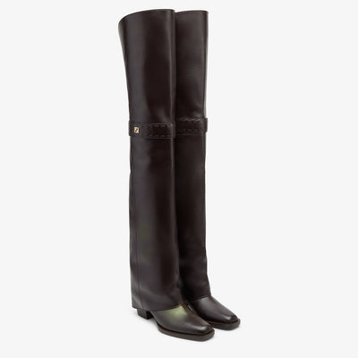 Square Toe Boots Burgundy