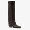 Square Toe Boots Burgundy Leather